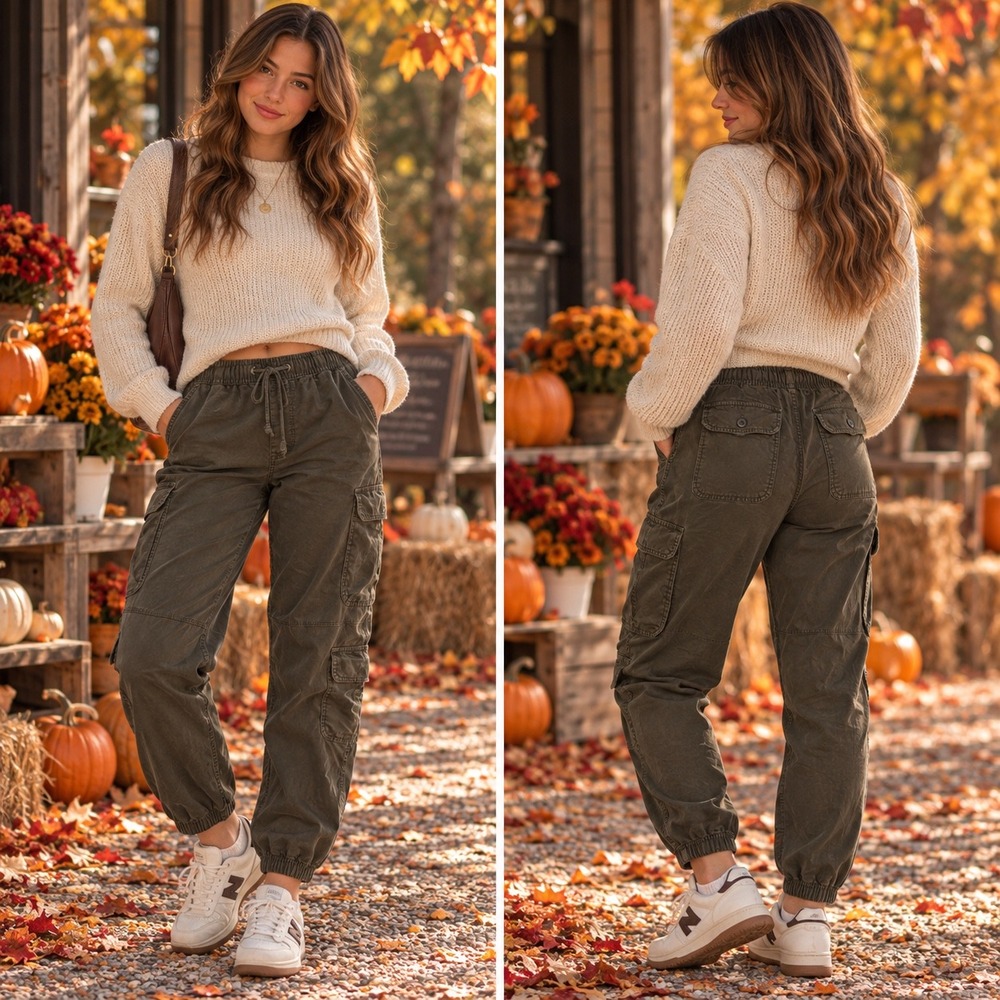 C&C California Cargo Joggers Olive Green Lyocell Utility Gorpcore Safari Large